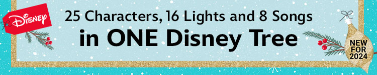 New for 2024 - 25 Characters, 16 Lights and 8 Songs in ONE Disney Tree